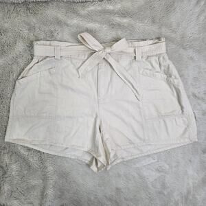 Old Navy Womens Shorts Plus Size 2X 100% Cotton Belted Beige Pockets